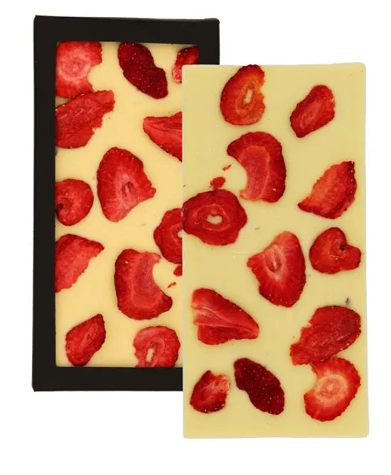 Weiße Schokolade mit Erdbeeren