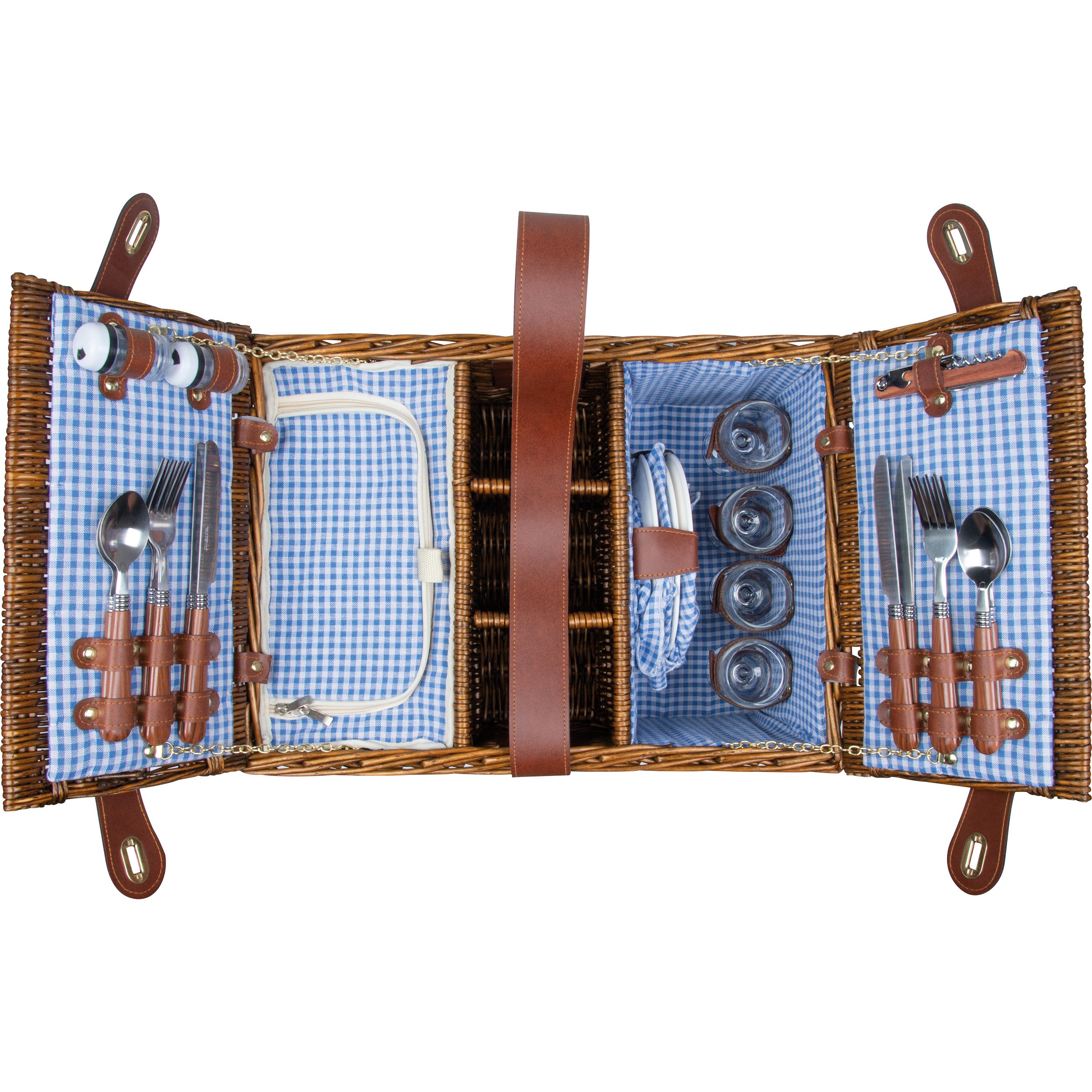 The Gillian – Picknickkorb für 4 Personen – braun