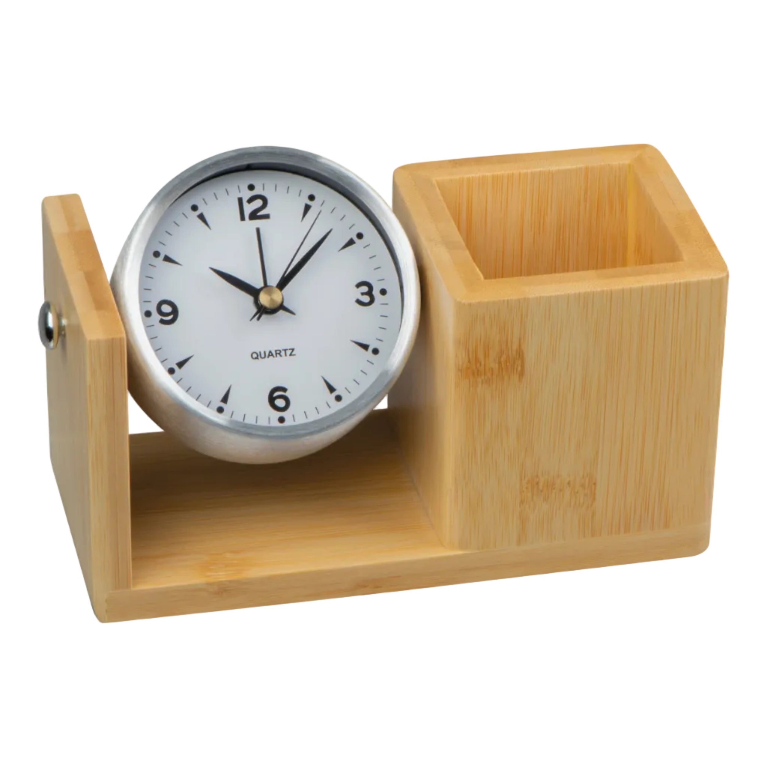 The Vernon – Stifteköcher mit Tischuhr – beige